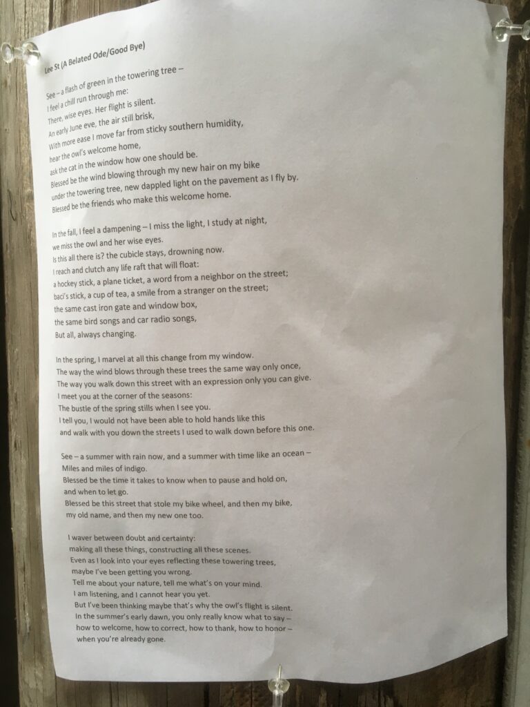 poem on the street